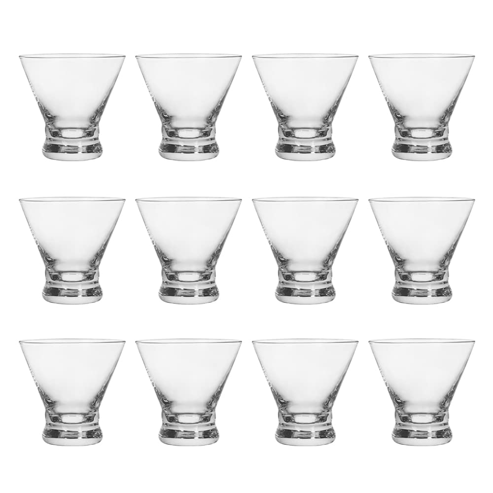 Set of 12 8-Ounce Stemless Martini Glasses Y1664