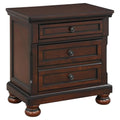 Brown Cherry 3 Drawer Wood Nightstand H679686