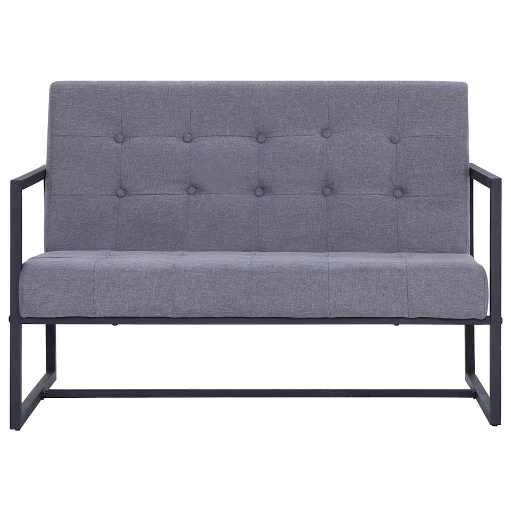 Light Gray 2-Seater Fabric Loveseat Sofa with Steel Legs Z4626
