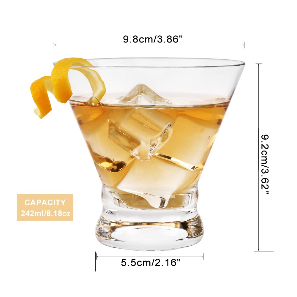 Set of 12 8-Ounce Stemless Martini Glasses Y1664