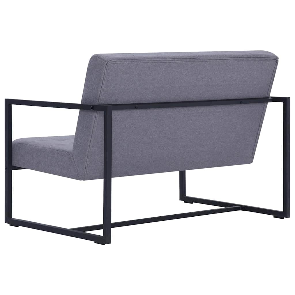 Light Gray 2-Seater Fabric Loveseat Sofa with Steel Legs Z4626