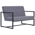 Light Gray 2-Seater Fabric Loveseat Sofa with Steel Legs Z4626