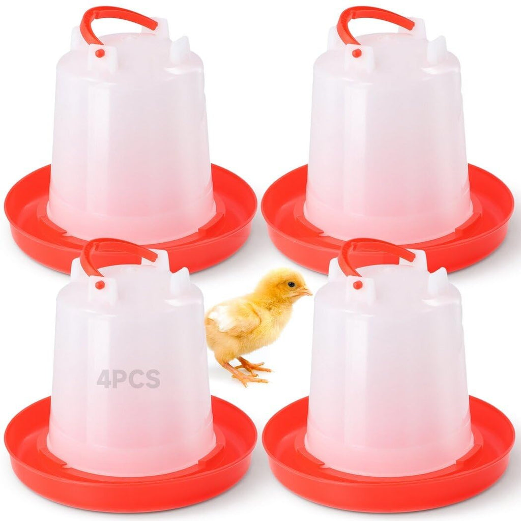 4-Pack 1L Poultry Waterer with Handle C572