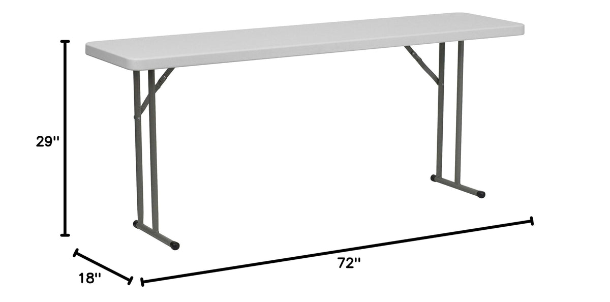 6 Pack 6-Foot Granite White Plastic Folding Training Table Z232