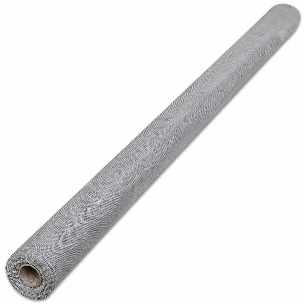 Aluminum Mesh Screen 39.4x196.9 Inches Silver Q93803