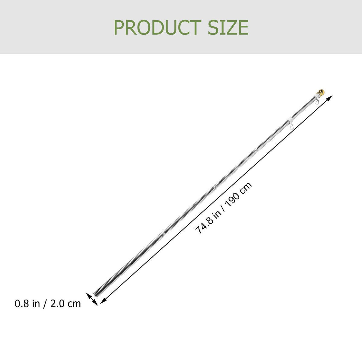 Detachable Flag Pole Kit Stainless Steel U4041