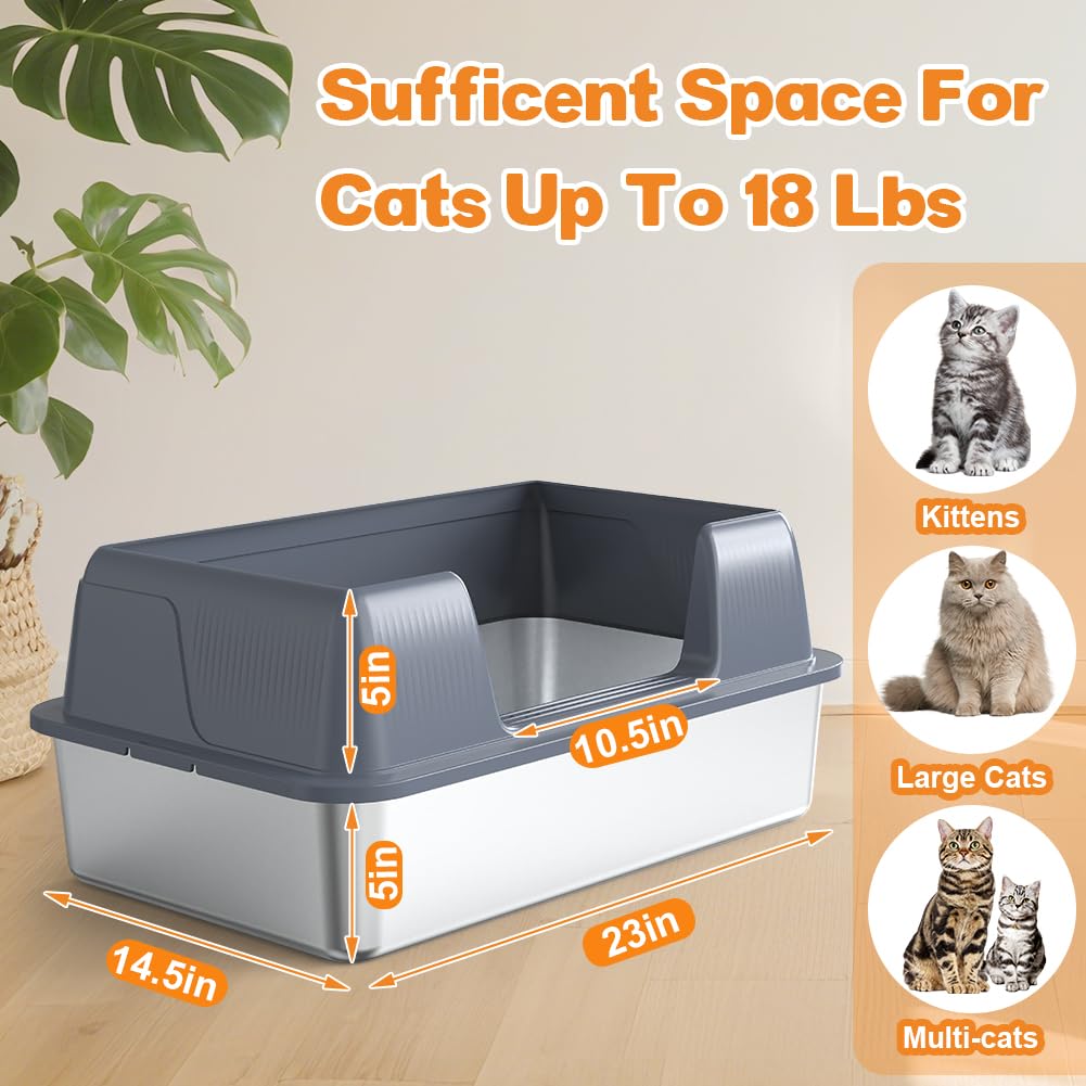 XL Stainless Steel Cat Litter Box U54468