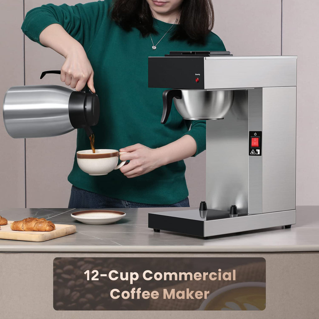 12-Cup Commercial Coffee Maker with Thermal Carafe E6422