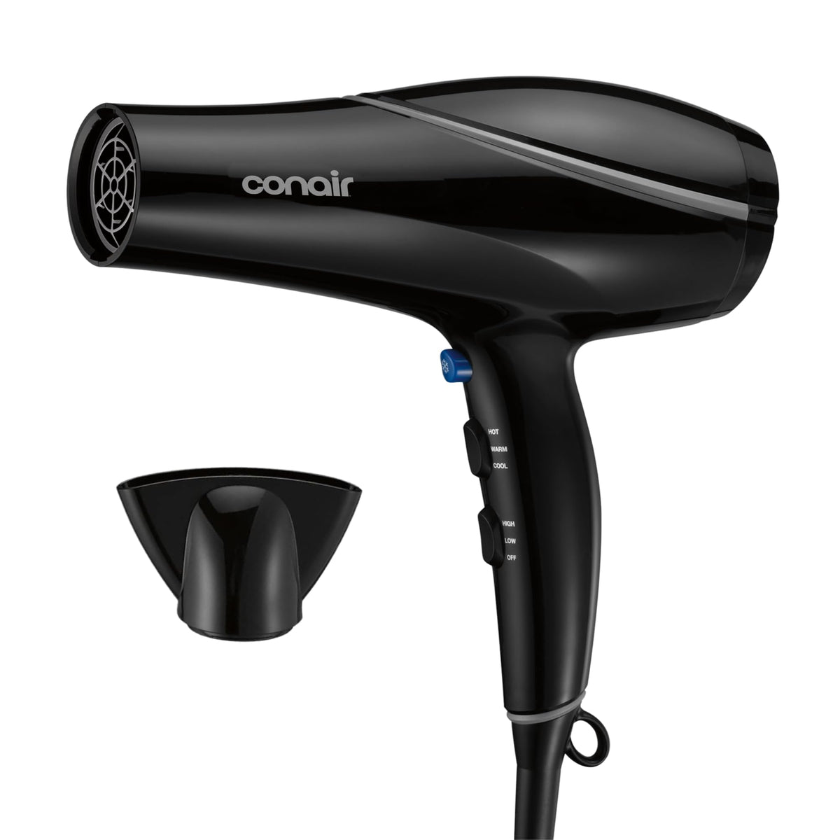 Black Ceramic Hair Dryer with Concentrator Attachment P402026