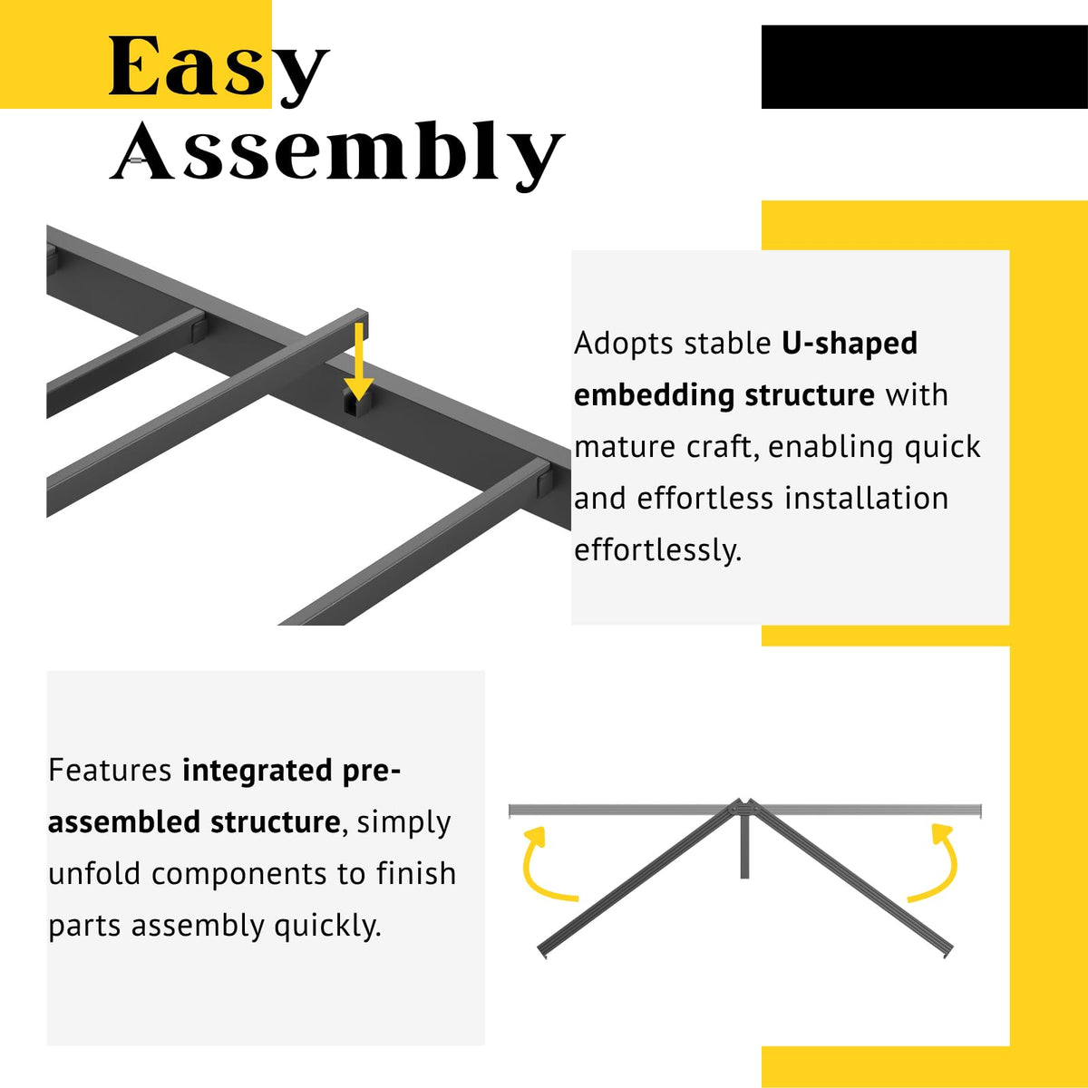 12" Metal Full Platform Bed Frame with Headboard P519