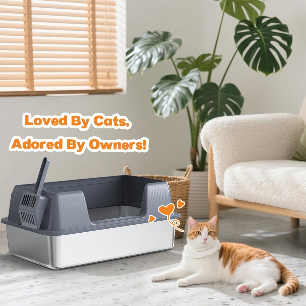 XL Stainless Steel Cat Litter Box U54468