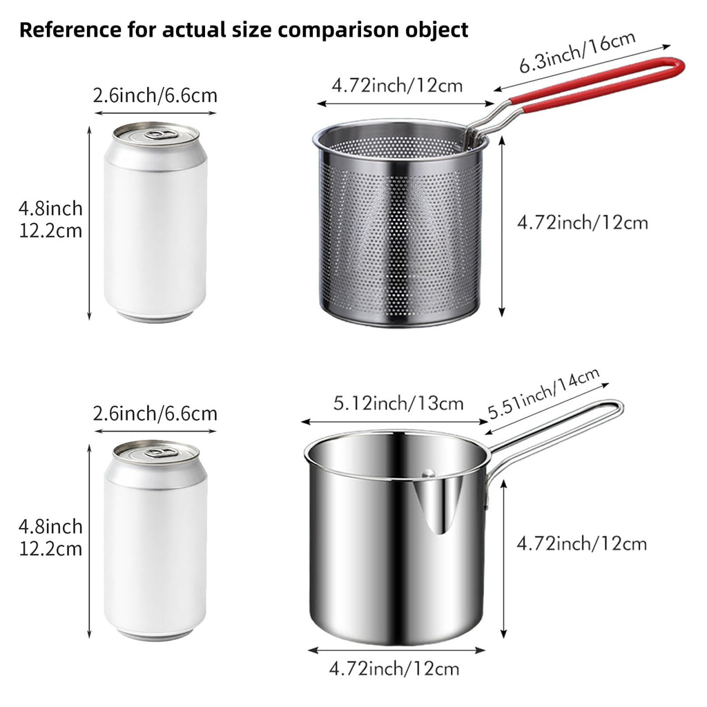 Small Stainless Steel Deep Fryer Pot with Basket O220895
