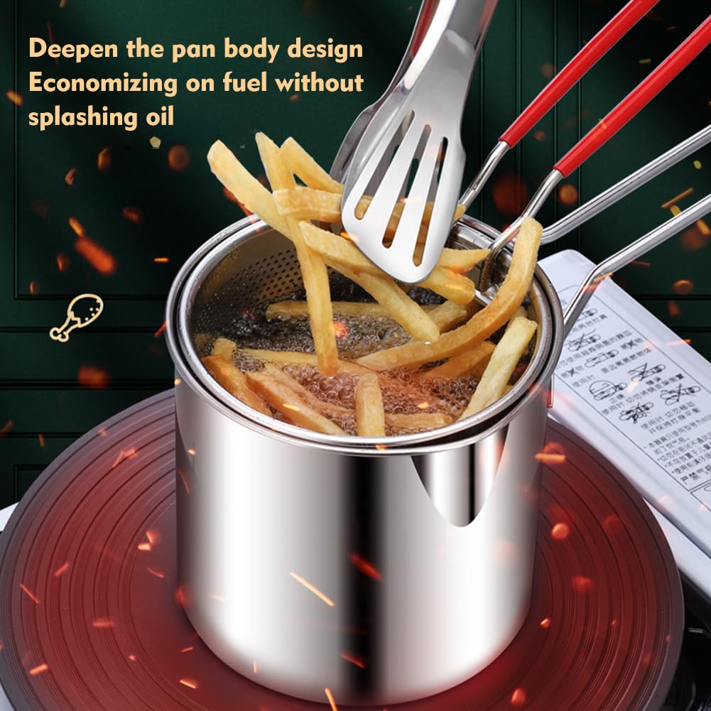 Small Stainless Steel Deep Fryer Pot with Basket O220895