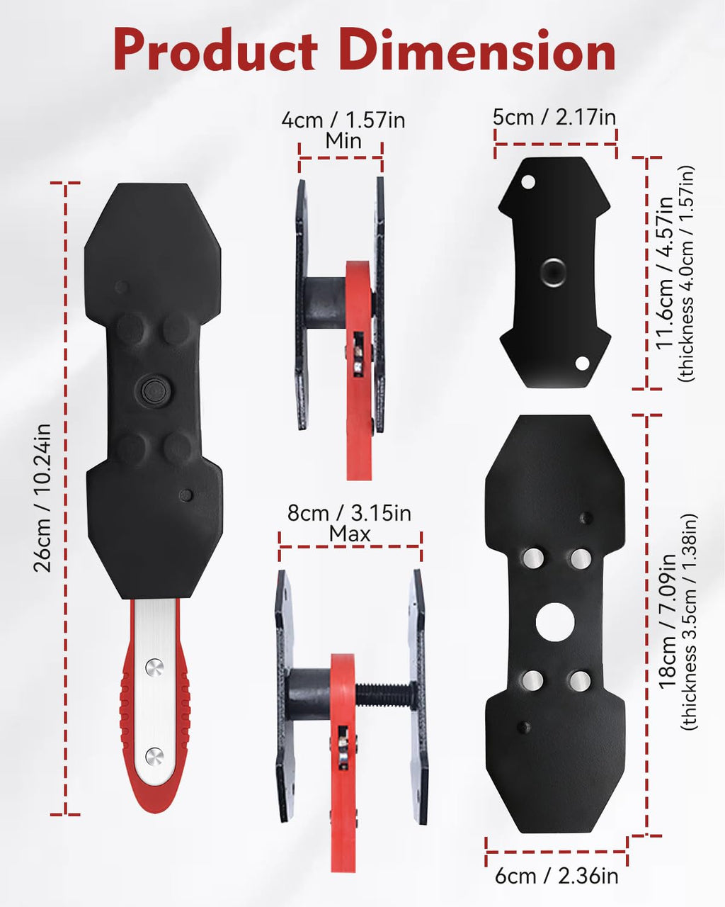 Brake Caliper Compression Tool with 2PCS Large Plates and 4 Hanger Hooks V405