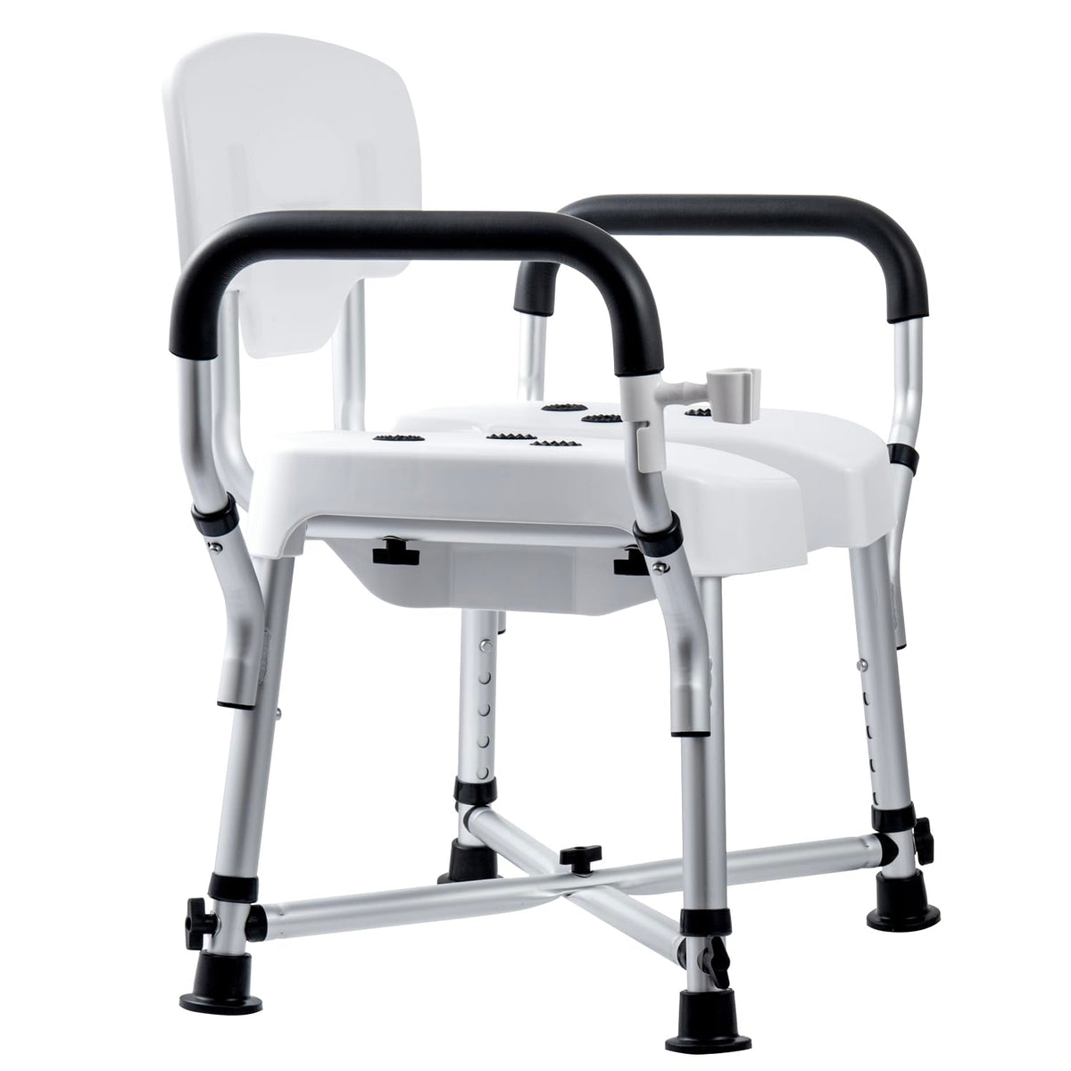 Heavy Duty Shower Chair with Back and Padded Armrests A1816