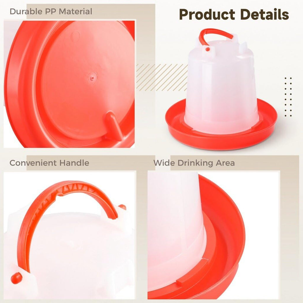 4-Pack 1L Poultry Waterer with Handle C572