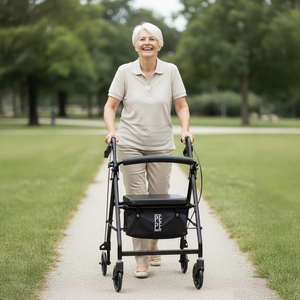 Foldable 4 Wheel Rollator Walker with Seat N35324