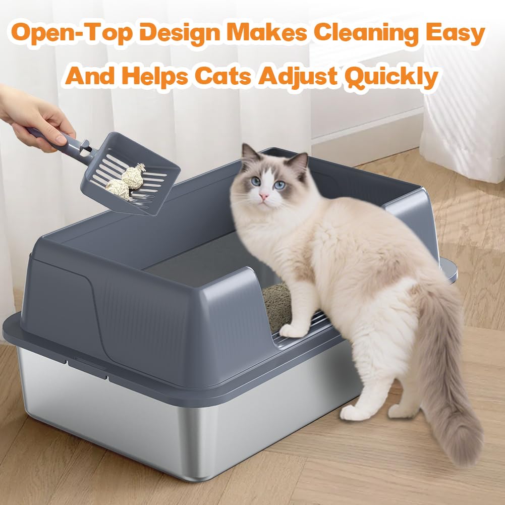 XL Stainless Steel Cat Litter Box U54468
