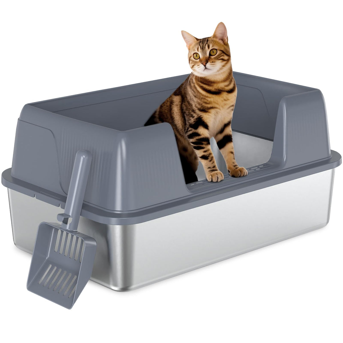 XL Stainless Steel Cat Litter Box U54468