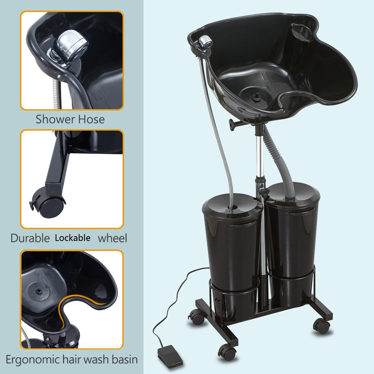 Portable Shampoo Bowl with Electric Pump Q7009