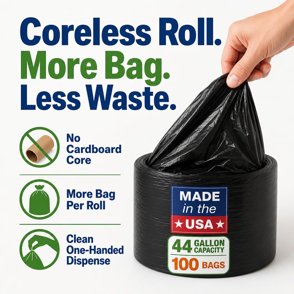 40-45 Gallon Heavy Duty Black Trash Bags 100 Count T3125