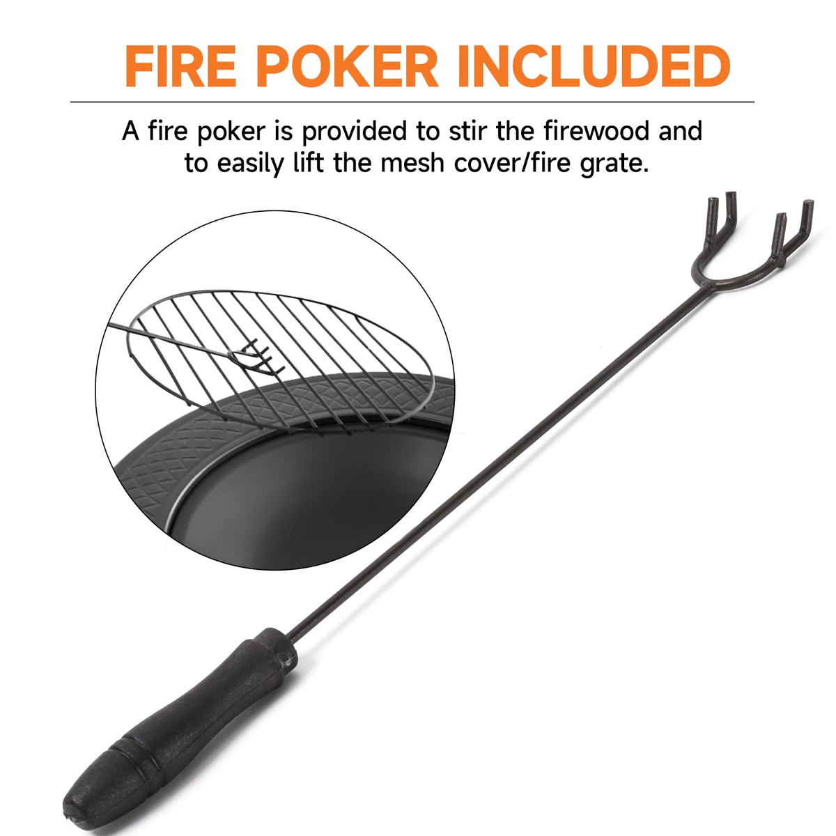 32-Inch Round Metal Fire Pit Table Set L1985