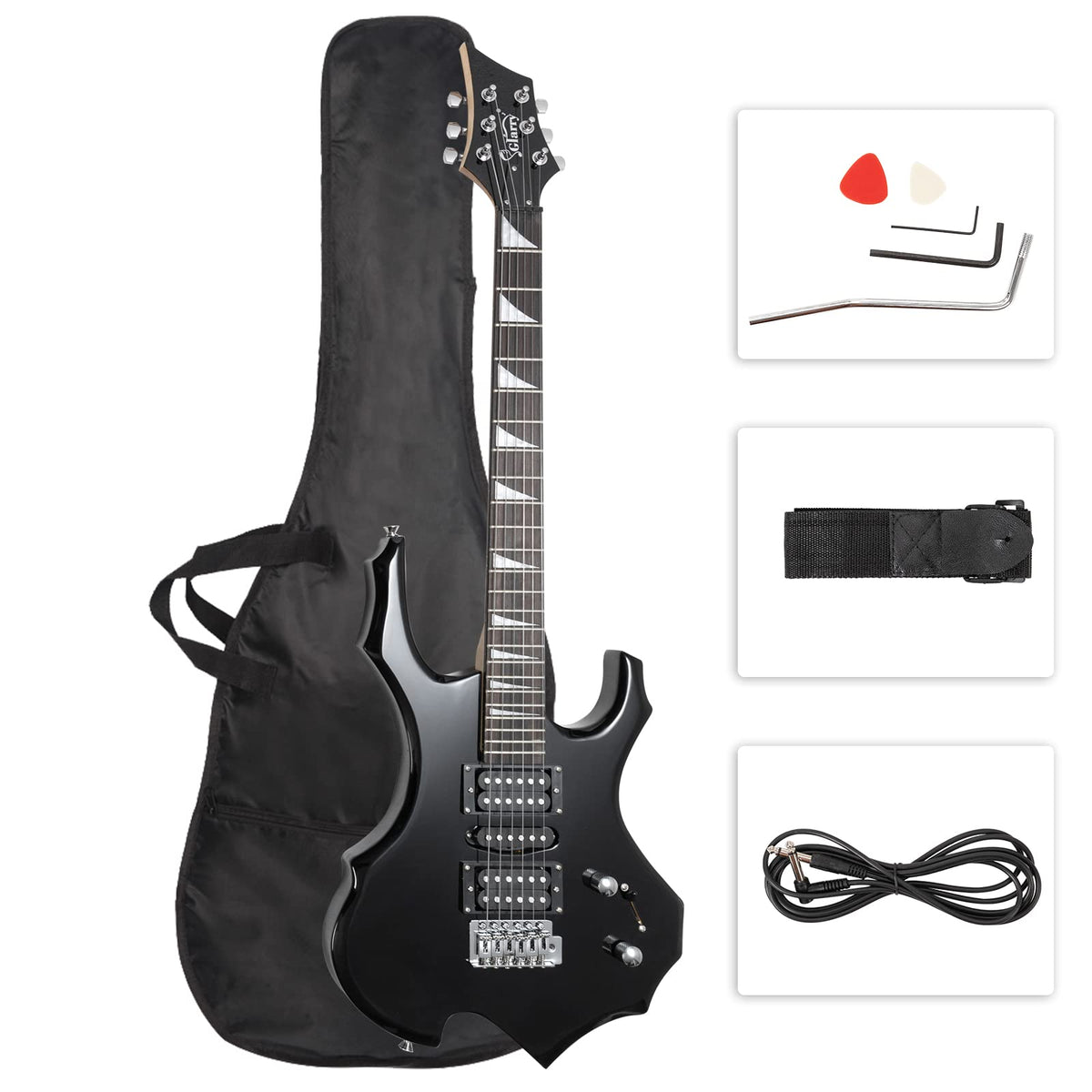 Black Electric Guitar with Accessories Pack L551039