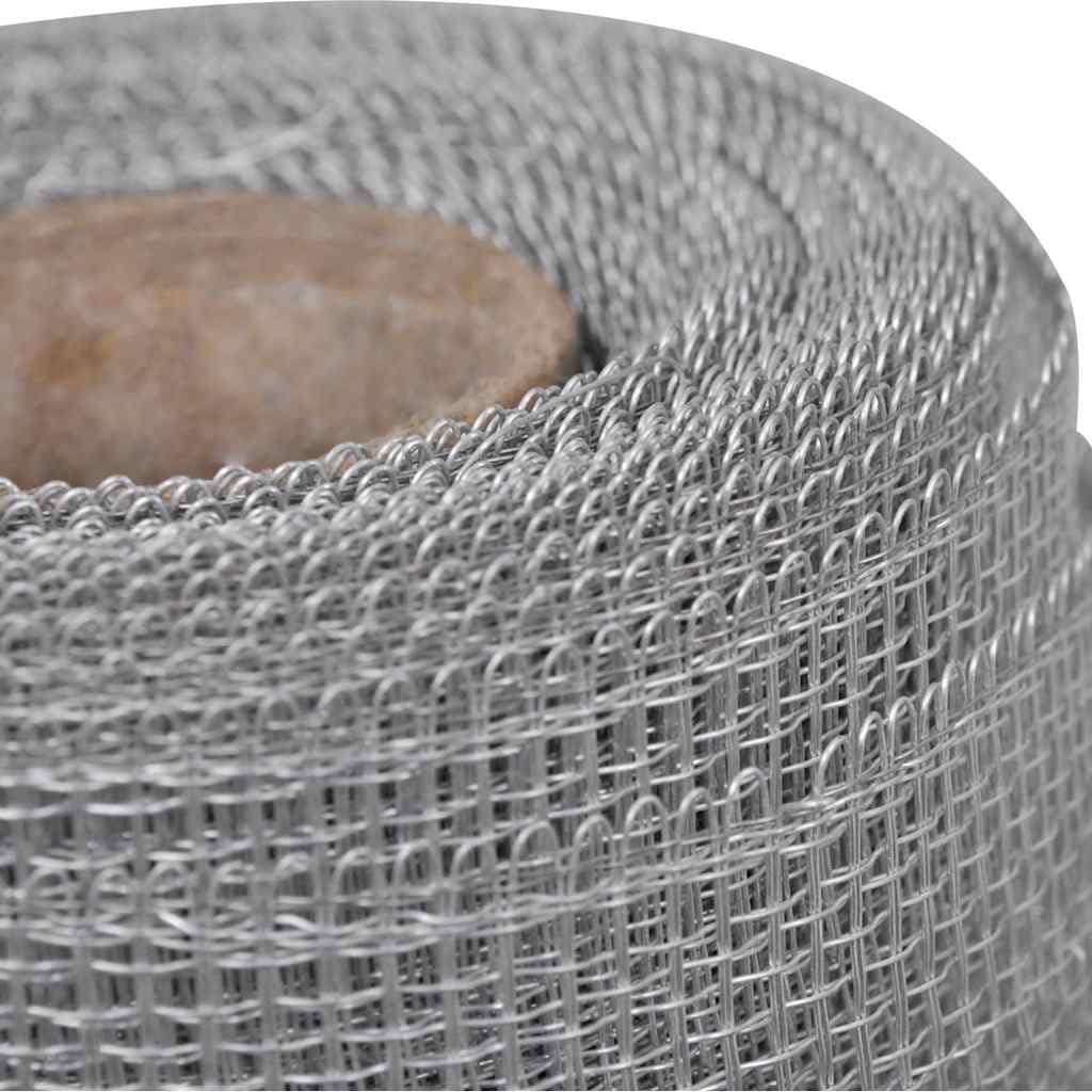 Aluminum Mesh Screen 39.4x196.9 Inches Silver Q93803