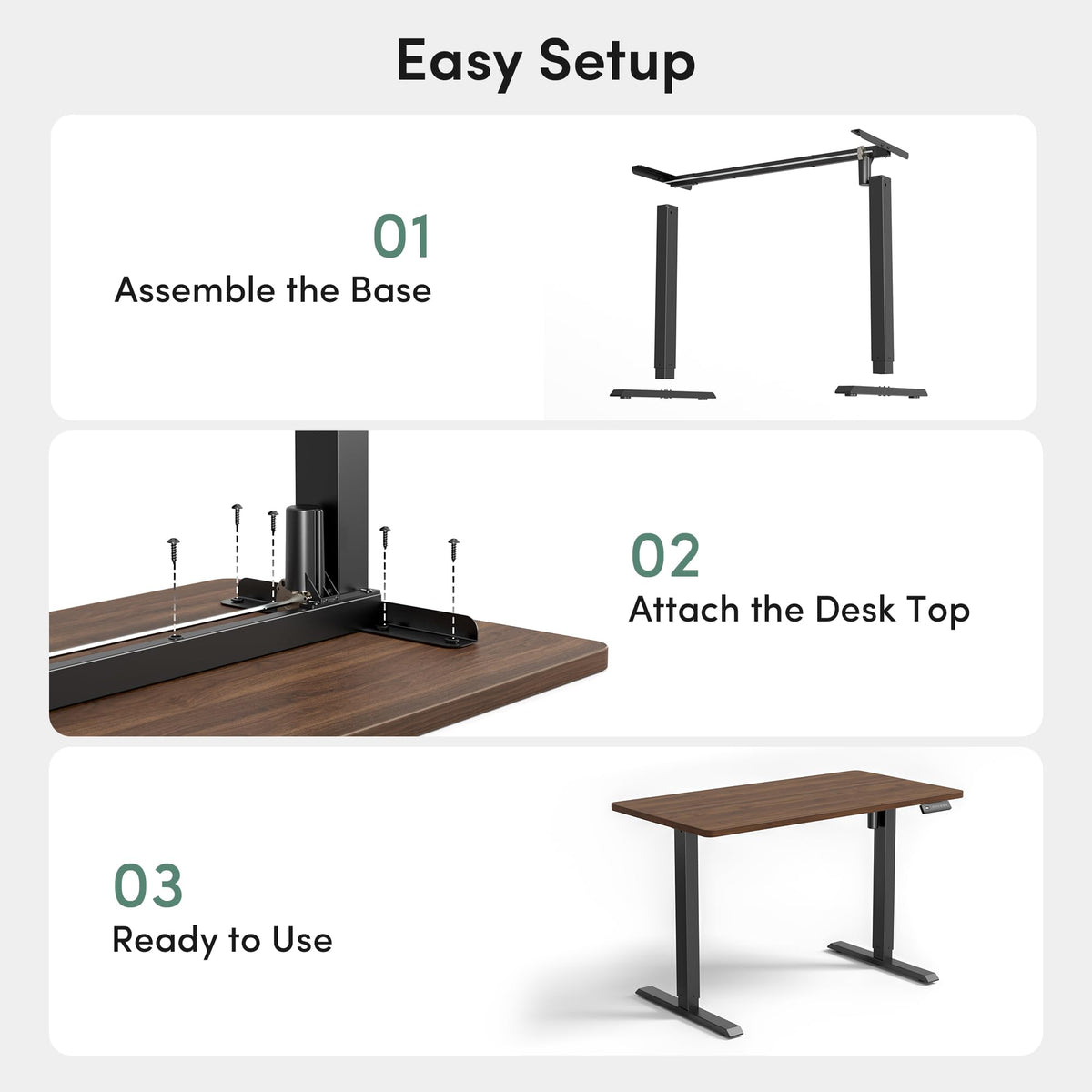 48 x 24 Black Walnut Adjustable Standing Desk O68677