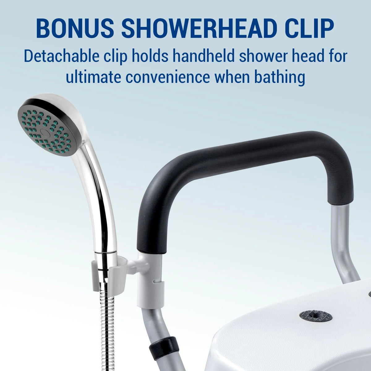 Heavy Duty Shower Chair with Back and Padded Armrests A1816