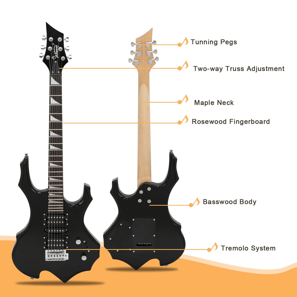 Black Electric Guitar with Accessories Pack L551039