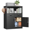 Metal Storage Cabinet with 2 Drawers and Locking Doors O22694