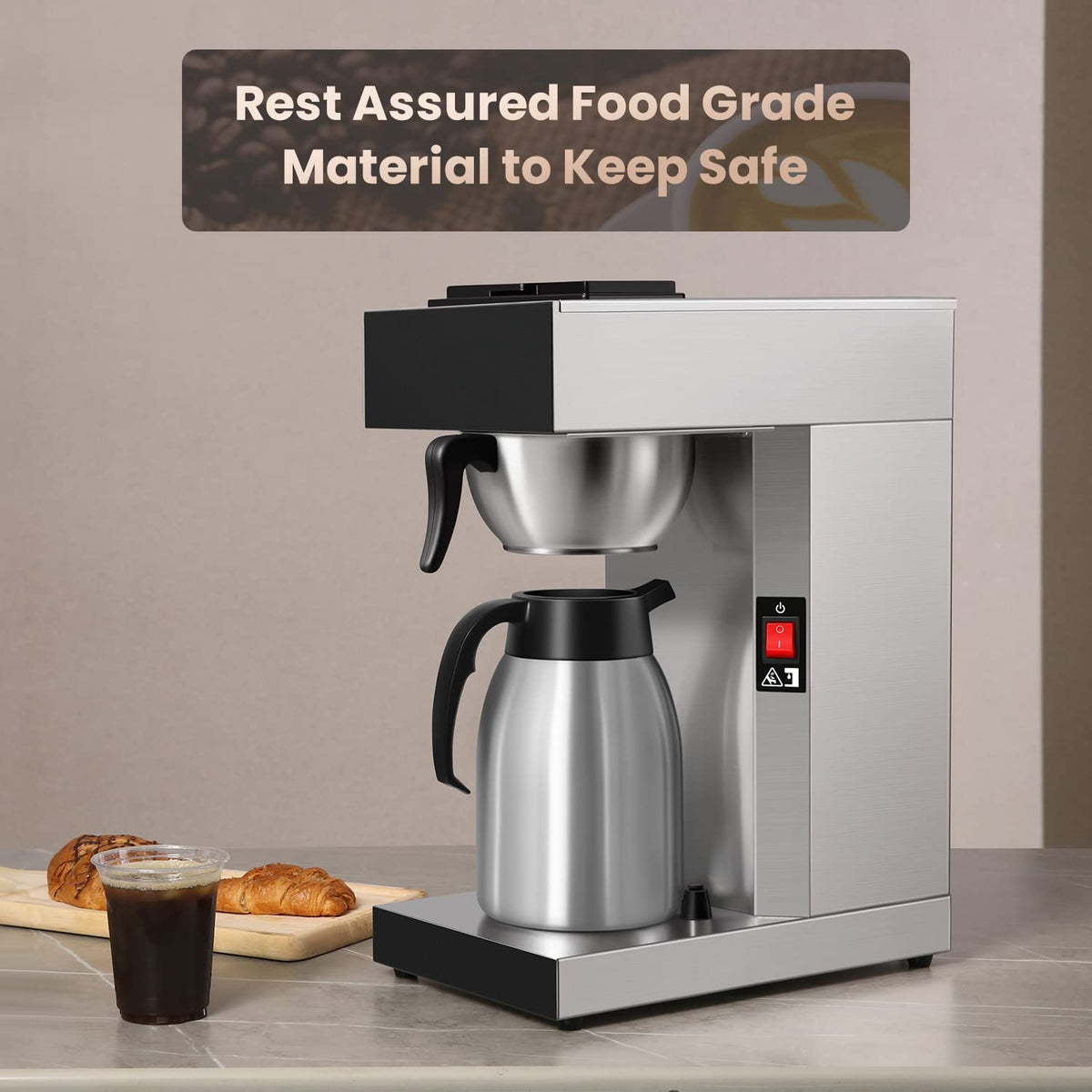 12-Cup Commercial Coffee Maker with Thermal Carafe E6422
