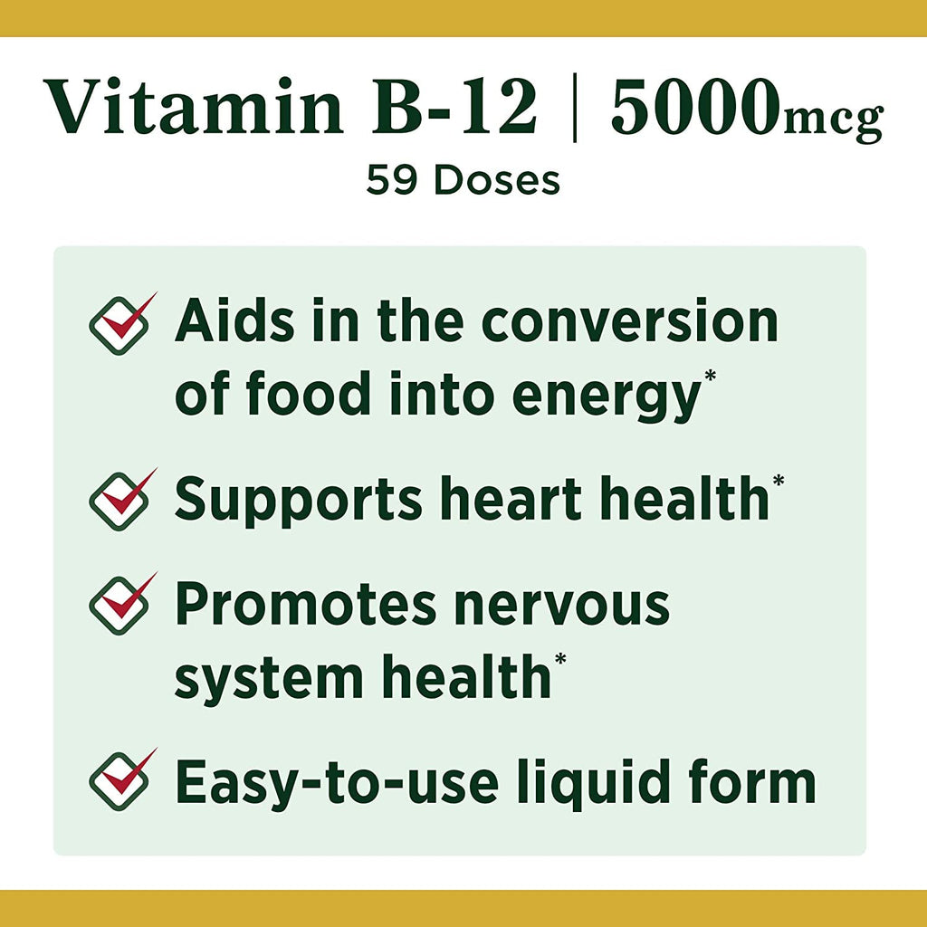 B-12 5000 mcg Sublingual Liquid 2 oz (Pack of 2) S183181