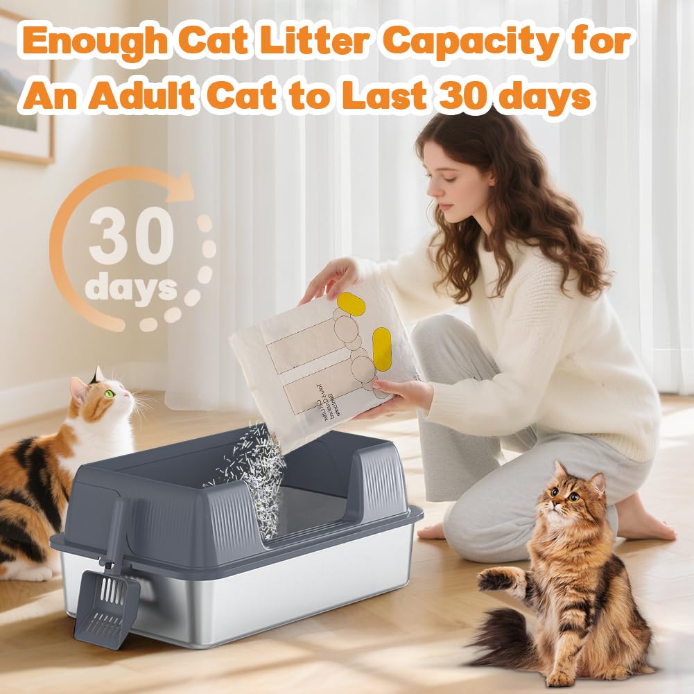 XL Stainless Steel Cat Litter Box U54468