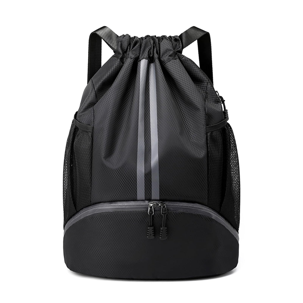 Drawstring Backpack Gym Bag with Shoes Compartment O576396