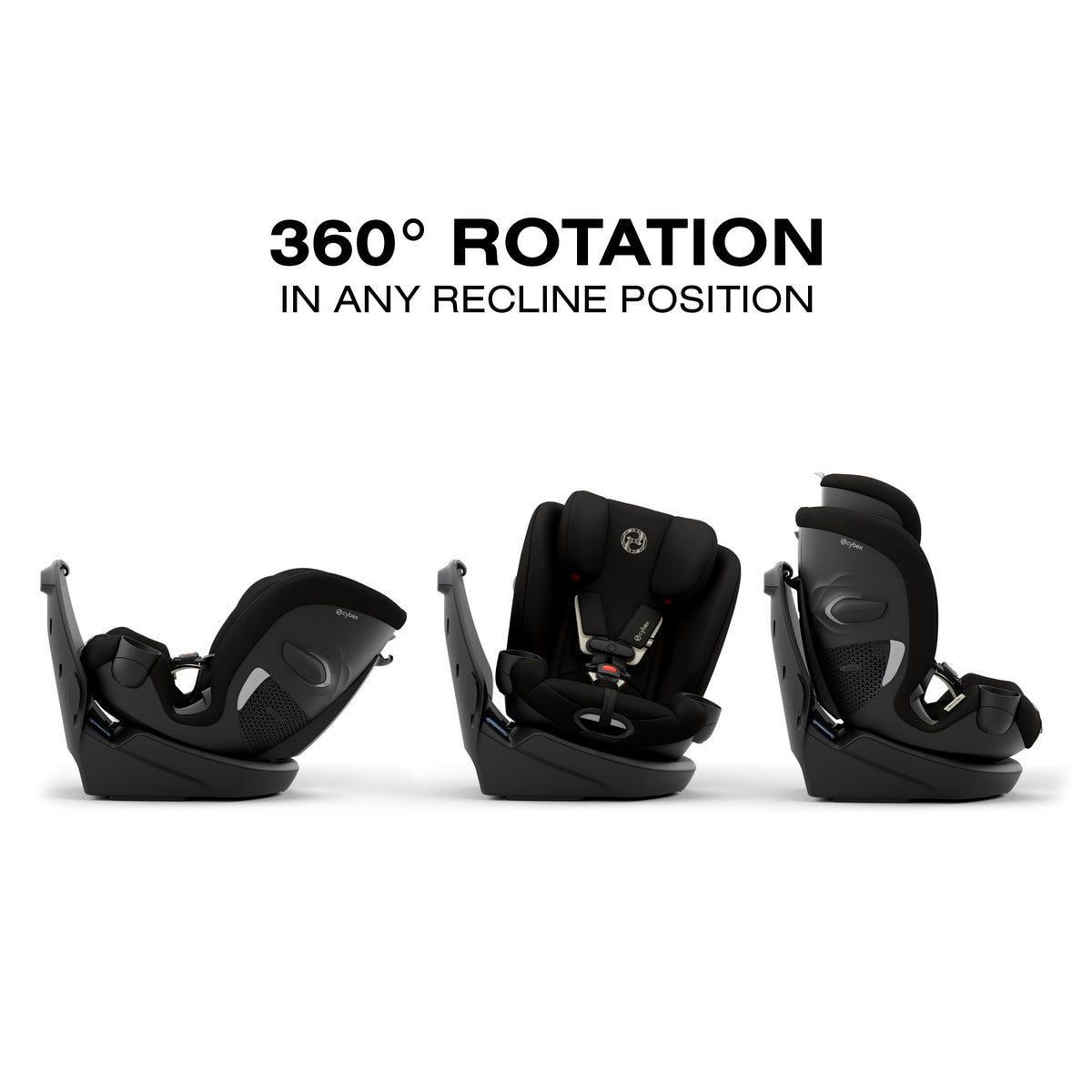 Black 360 Rotating Convertible Car Seat T9572