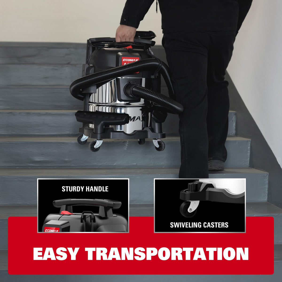 5 Gallon Stainless Steel Wet and Dry Shop Vacuum Q47859