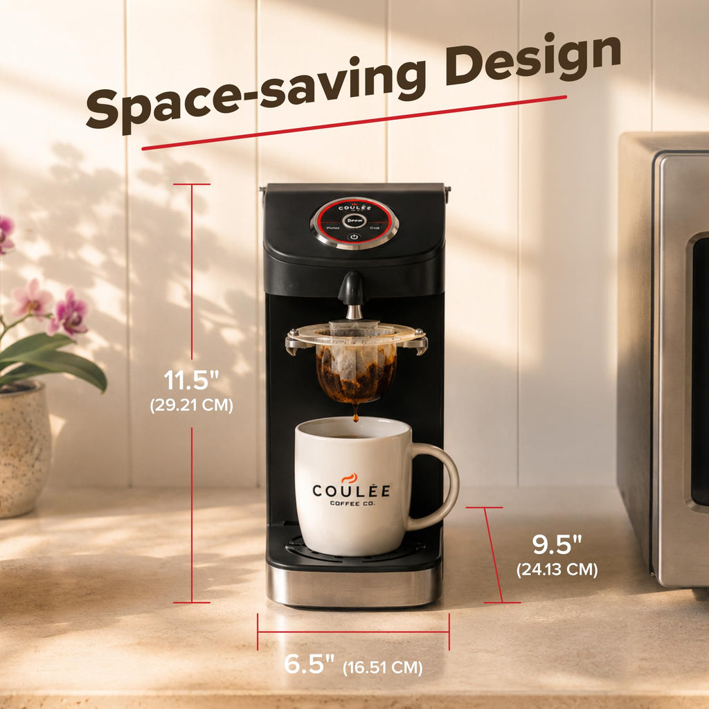 Single Serve Pour Over Coffee Maker Stainless Steel Black U9989