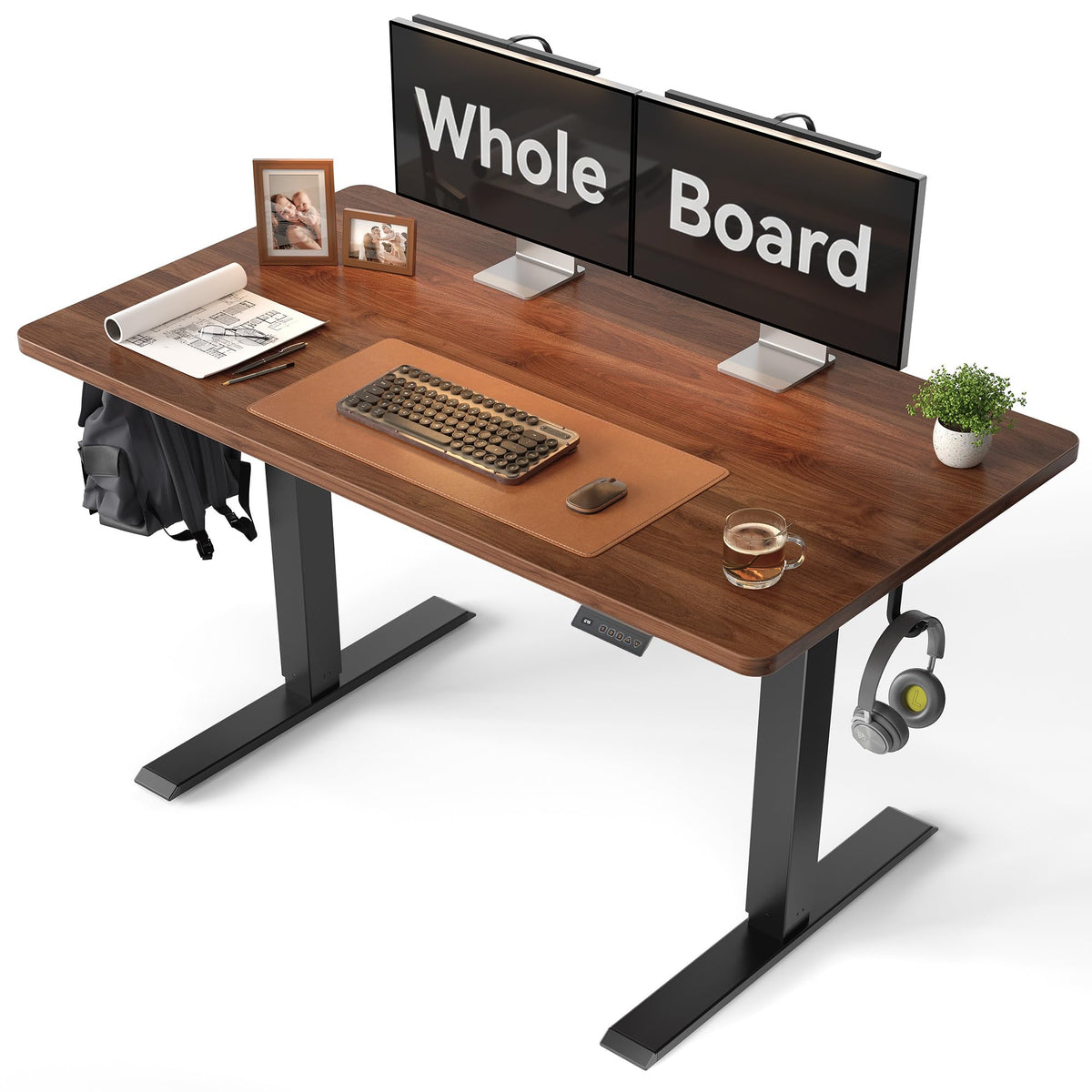 48 x 24 Black Walnut Adjustable Standing Desk O68677