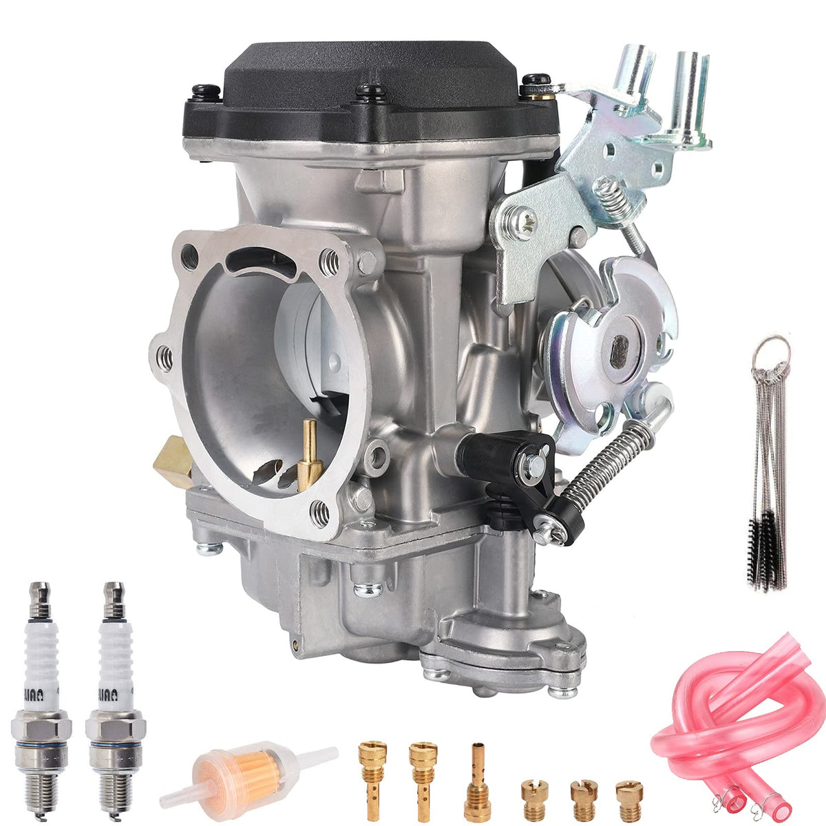 CV40 Carburetor with Fuel Filter Spark Plugs Jets T592