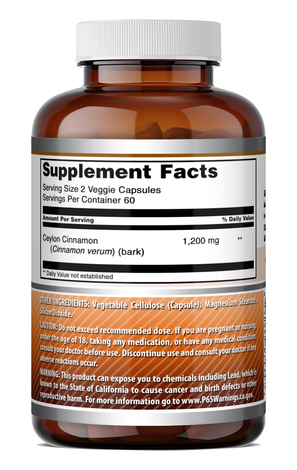 Ceylon Cinnamon 1200 Mg Vegetarian Capsules S303
