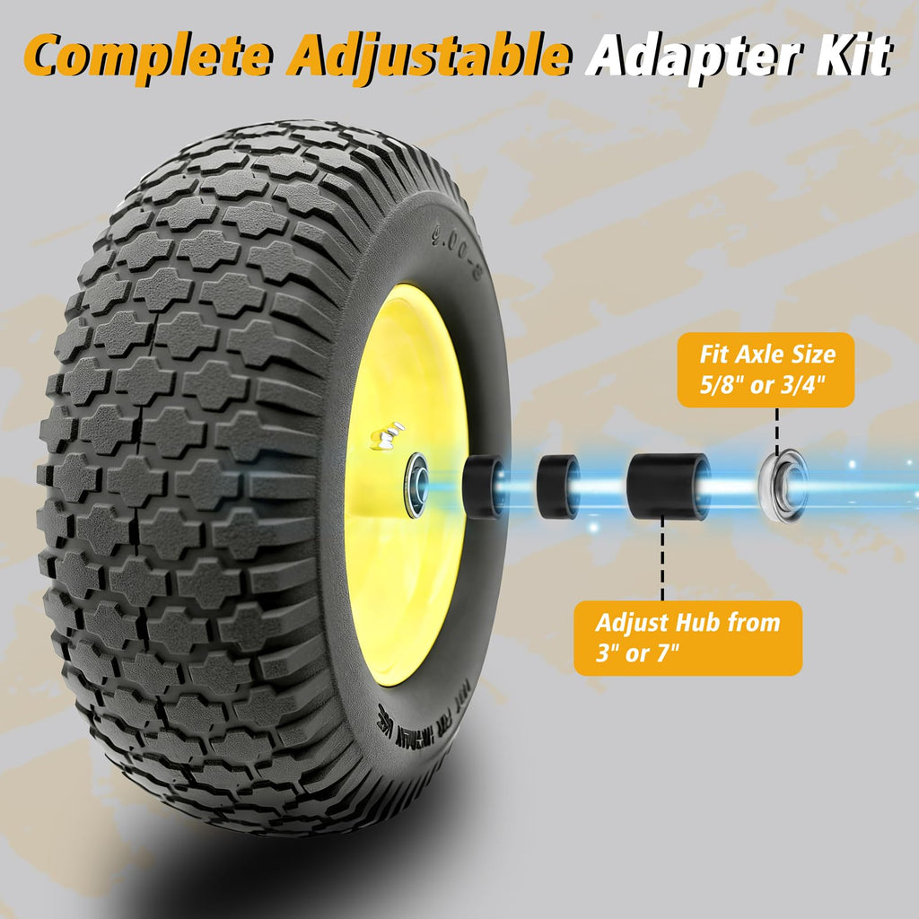 16 Inch Flat Free Wheelbarrow Tire and Wheel 2 Pack U609