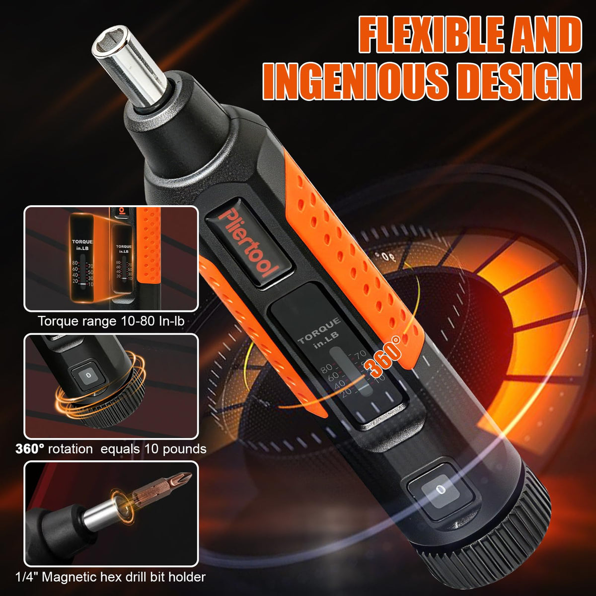 42Pcs Preset Torque Screwdriver Set 10-80 Inch Pound U638