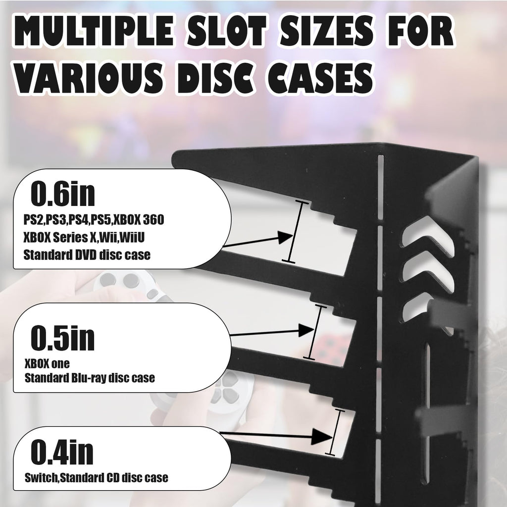 4-Pack Wall Mount Metal DVD Rack Holds 72 Games V469325