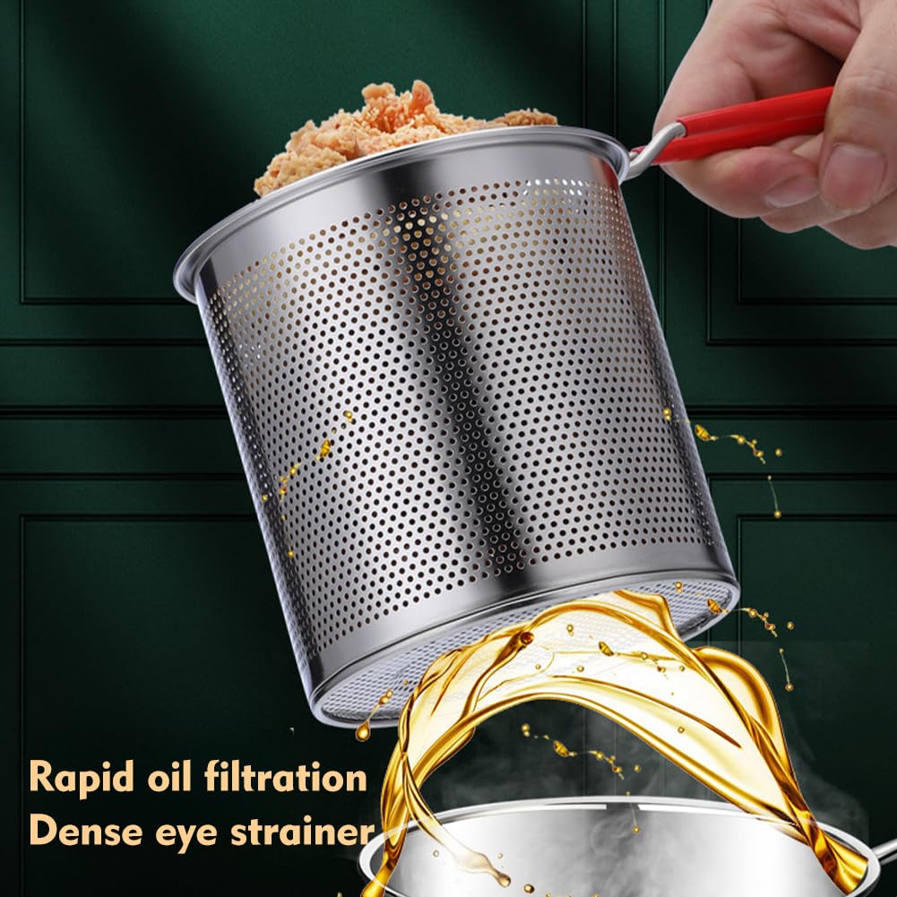 Small Stainless Steel Deep Fryer Pot with Basket O220895