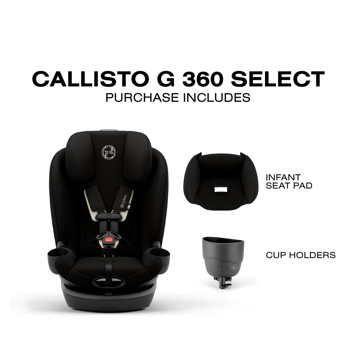 Black 360 Rotating Convertible Car Seat T9572