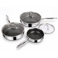 8, 10 and 12-Inch Non Stick Ceramic Frying Pans with Lids Y97622
