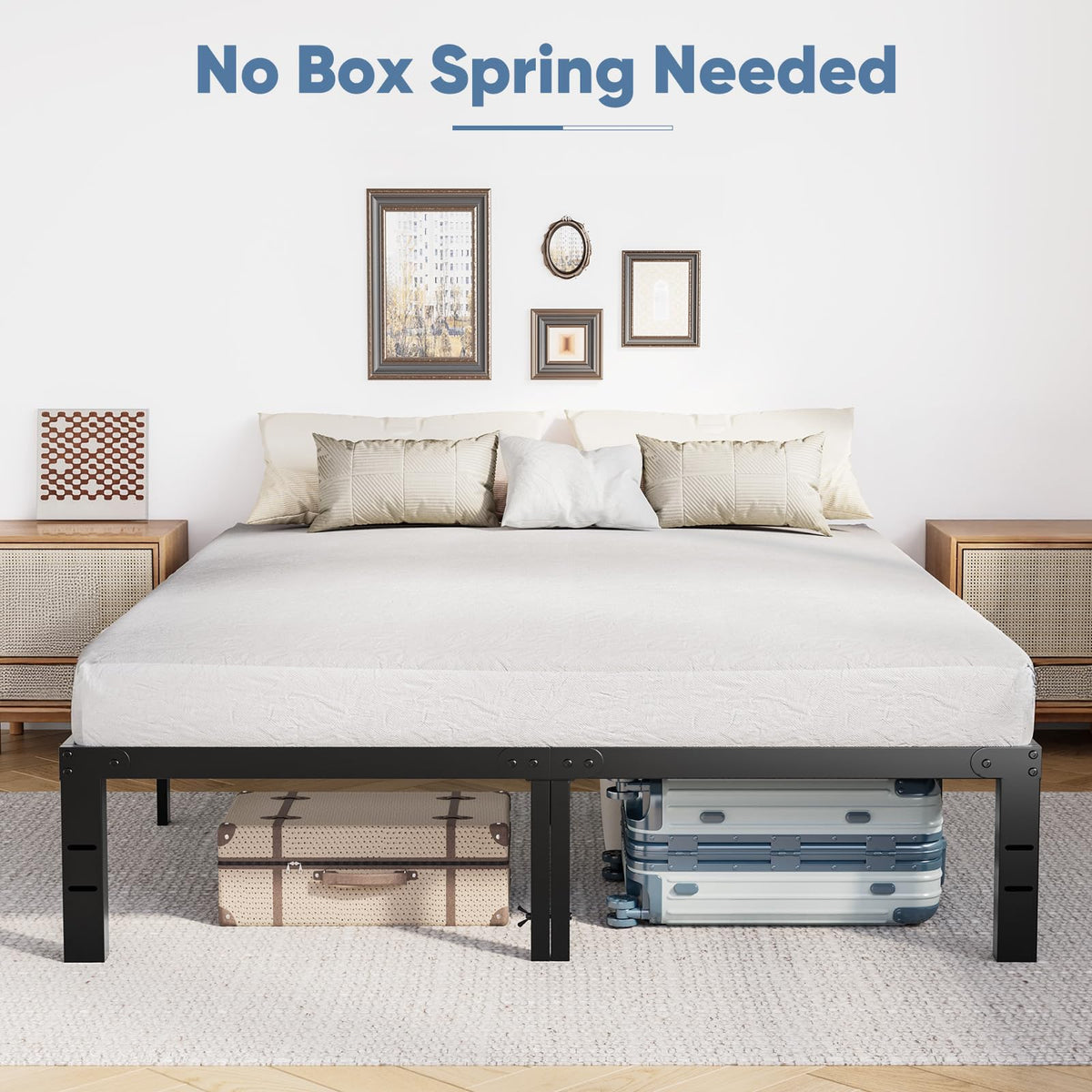 Full 12 Inch Metal Platform Bed Frame D411