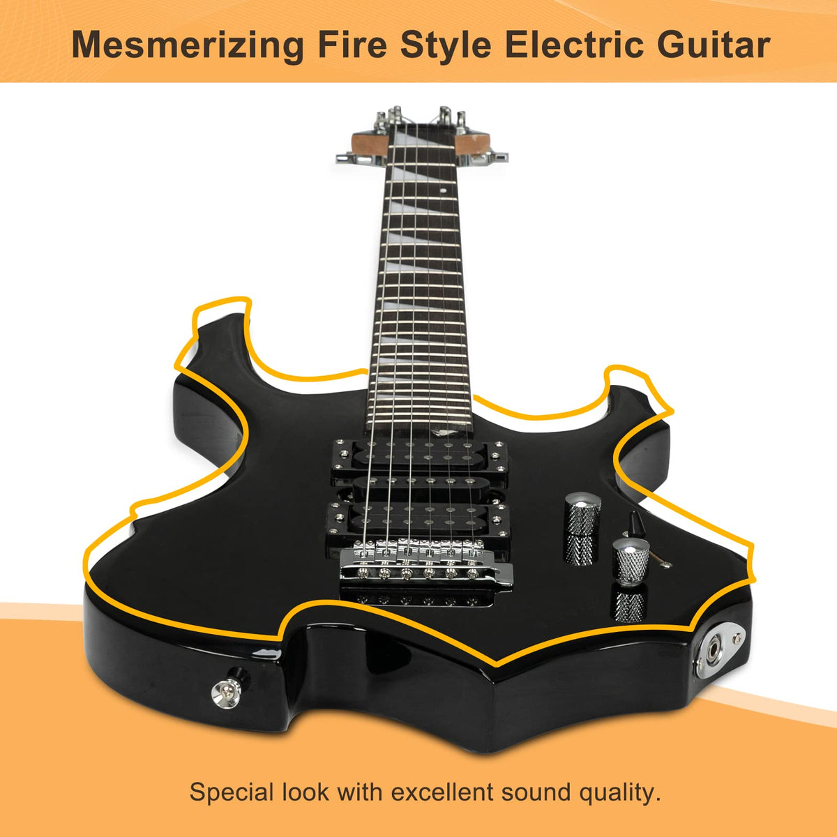 Black Electric Guitar with Accessories Pack L551039